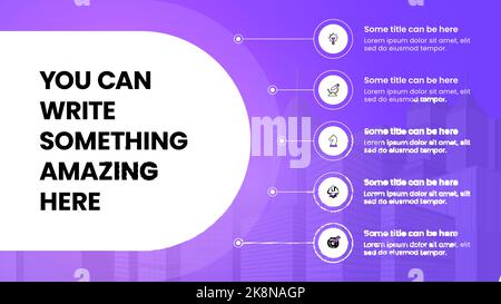 Infographic template with icons and 5 options or steps. City. Can be used for workflow layout, diagram, banner, webdesign. Vector illustration Stock Vector