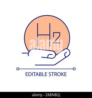 Hydrogen sign in hand RGB color icon Stock Vector
