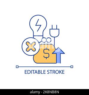 Alternative energy efficiency yellow and blue RGB color icon Stock Vector