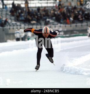 Sapporo, Japan 1972. Skater Sten Stensen receives a bronze medal during ...