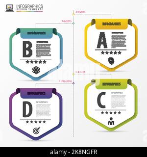 Modern timeline design template. Business concept. Vector illustration Stock Vector