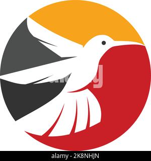 hummingbird bird logo icon abstract vector illustration Brand Identity Stock Vector