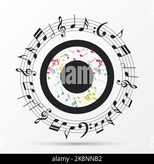 musical notes in the shape of a eye. Vector illustration Stock Vector