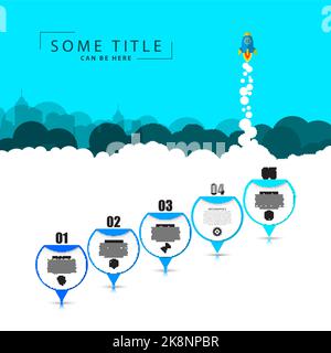 Timeline Infographic with pointers. Business concept. Vector illustration Stock Vector