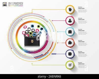 premium vector | business suitcase decrease... Businessman in suit. Infographics design template. Vector illustration ...
