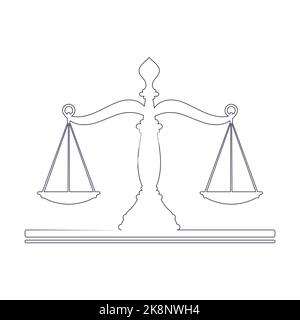Scales of justice outline symbol Stock Vector