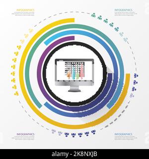 Circular stylish multicolor round. Infographic design template. Vector illustration. Stock Vector