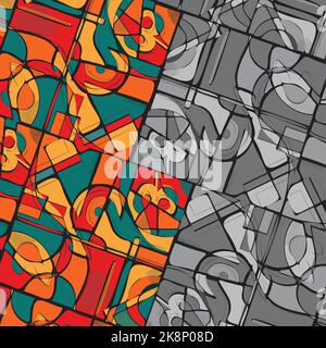 Color and gray geometric wallpaper Stock Vector