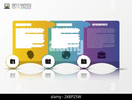 Infographic template. Minimal colorful numbered banners. Vector illustration Stock Vector