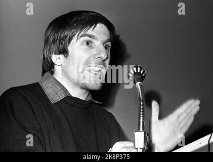 Oslo 19680313 The charismatic German student leader Rudi Dutschke (1940-1979) speaks in the Norwegian Student Society at Blindern. Dutschke's real name was Alfred Willi Rudolf Dutschke, Photo: NTB / NTB Stock Photo