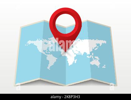 Map icon with Pin Pointer. Modern design. Vector illustration Stock Vector