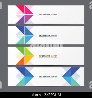 Set of banner templates. Modern design with arrows. Vector illustration Stock Vector