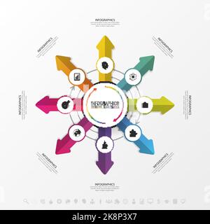 Template for cycling diagram, graph, presentation and round chart. Business concept. Vector illustration Stock Vector