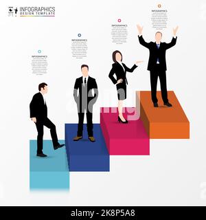 Business people. Infographic design template. Vector illustration Stock Vector