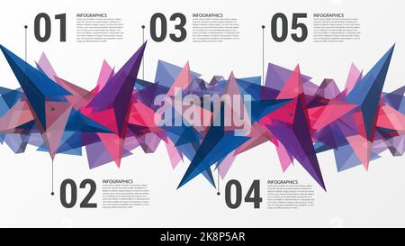 Infographics design template. Abstract triangle concept. Vector illustration Stock Vector