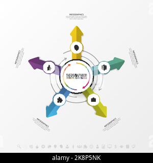 Template for cycling diagram, graph, presentation and round chart. Business concept. Vector illustration Stock Vector