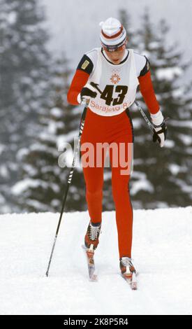 Sarajevo, Yugoslavia 1984-02. The Olympic Winter Games 1984. Picture: 20km cross country, women. Action Brit Pettersen. Photo: Per Løchen / NTB Stock Photo