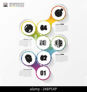 Timeline infographics template. Colorful modern design. Vector illustration Stock Vector