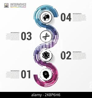 Timeline infographics template. Colorful modern design. Vector illustration Stock Vector