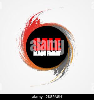 Black friday sale round banner. Vector illustration Stock Vector