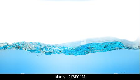 Clean fresh Water wave with splashing on white background Stock Photo