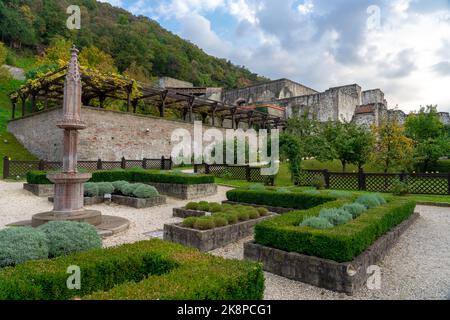 Hungarian king palace building in Visegrad Hungary with the garden Stock Photo