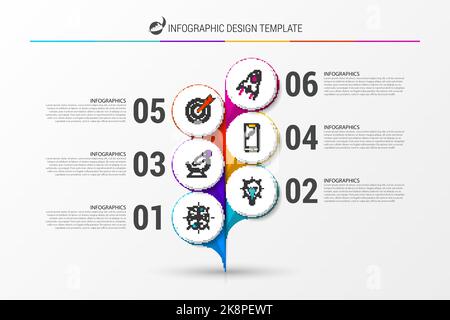 Infographic design template. Abstract flower with icons. Vector illustration Stock Vector