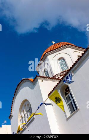 Four Martyrs Church or Tesseris Martyres church a Greek Orthodox church in the centre of Rethymnon in Crete a Greek island in the Mediterranean sea. Stock Photo