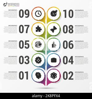 Timeline infographics template. Colorful modern design. Vector illustration Stock Vector