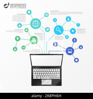 Infographic template. Abstract technology concept. Vector illustration Stock Vector
