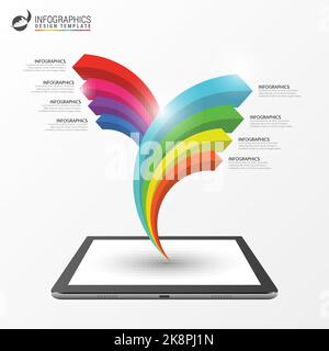 Different Way. Infographics with arrows. Modern template. Vector illustration Stock Vector