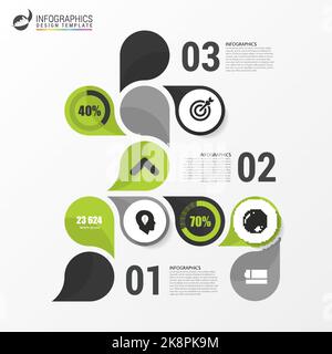 Modern infographics bubble speech template. Can be used for workflow layout, diagram, number options. Vector illustration Stock Vector