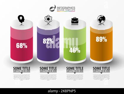 Infographic design template. Columns and percents. Vector illustration ...