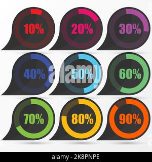Circle diagram pie charts Infographic elements. Vector illustration Stock Vector