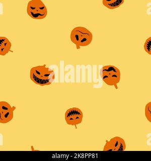 Cute pumpkins seamless pattern. Design for textile, prints for clothes. Vector illustration. Stock Vector