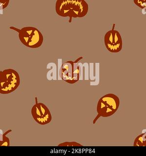 Cute pumpkins seamless pattern. Design for textile, prints for clothes. Vector illustration. Stock Vector
