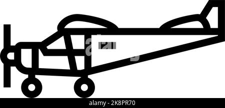 tricycle gear airplane aircraft line icon vector illustration Stock Vector