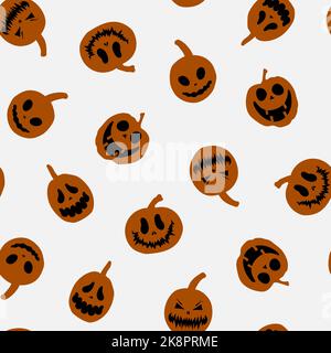 Cute pumpkins seamless pattern. Design for textile, prints for clothes. Vector illustration. Stock Vector