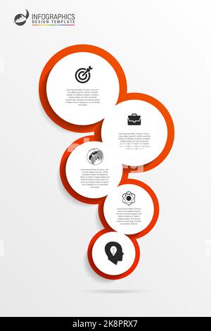 Business infographics. Modern concept with 5 options. Vector illustration Stock Vector
