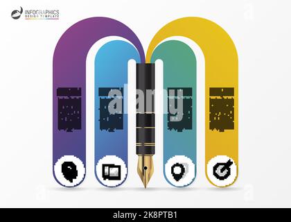 infographic design template. Education concept with pen. Vector illustration Stock Vector