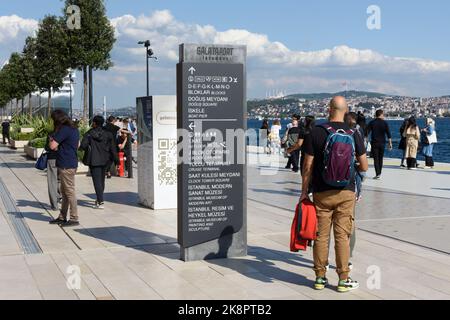 ISTANBUL, TURKEY – SEPTEMBER 24, 2022: Galataport, the new cruise port of Istanbul opened in 2021 , located in the shores of the Galata, Karakoy. Stock Photo