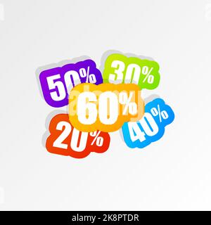 Discount price tags. Sale banner. Modern design. Vector illustration Stock Vector