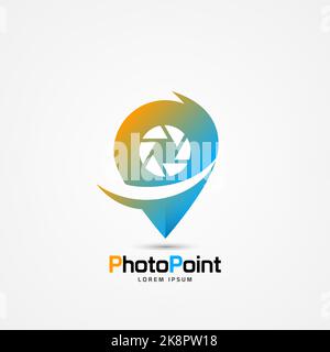 Photo point. Photography symbol. Flat style design. Vector illustration Stock Vector