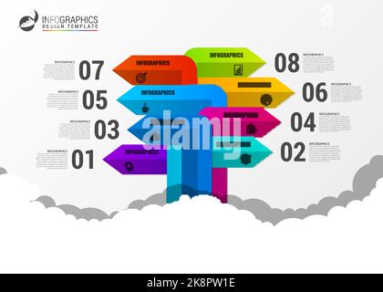 Infographics. Business concept. Colorful arrows with icons. Vector illustration Stock Vector
