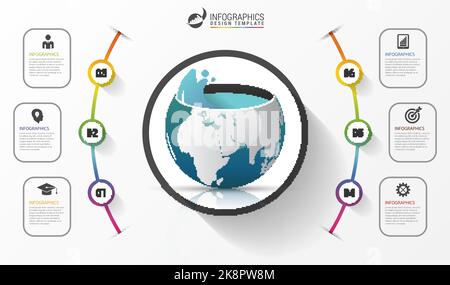 Abstract ecology infographic template. Business concept. Vector illustration. Stock Vector