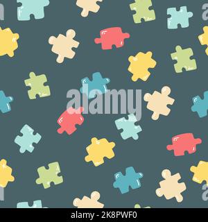 Color puzzles vector background and texture Vector seamless pattern for children, fabrics, clothes, wallpaper, nursery. Hand drawing, Stock Vector
