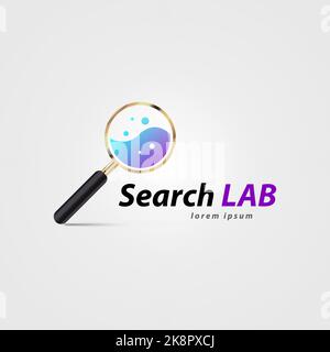 Vector of liquid and magnifier Symbol. Laboratory concept. Illustration Stock Vector