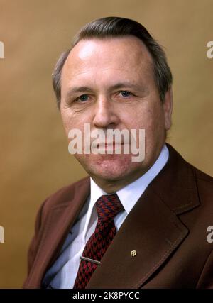 Oslo November 1977. Storting representative Osmund Faremo (A) Aust-Agder. Photo: Erik Thorberg NTB / NTB Stock Photo