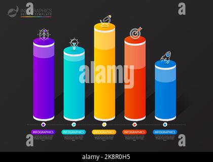 Infographic design template. Columns and percents. Vector illustration ...