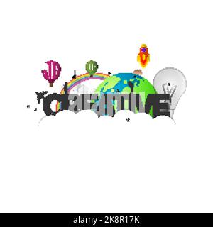Creative design. Modern poster. Imagination concept. Vector illustration Stock Vector